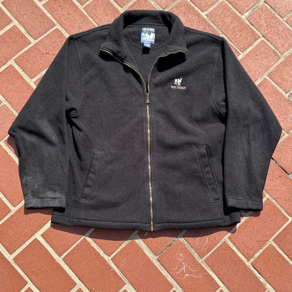 Big dogs polar dogs black fleece zip up jacket